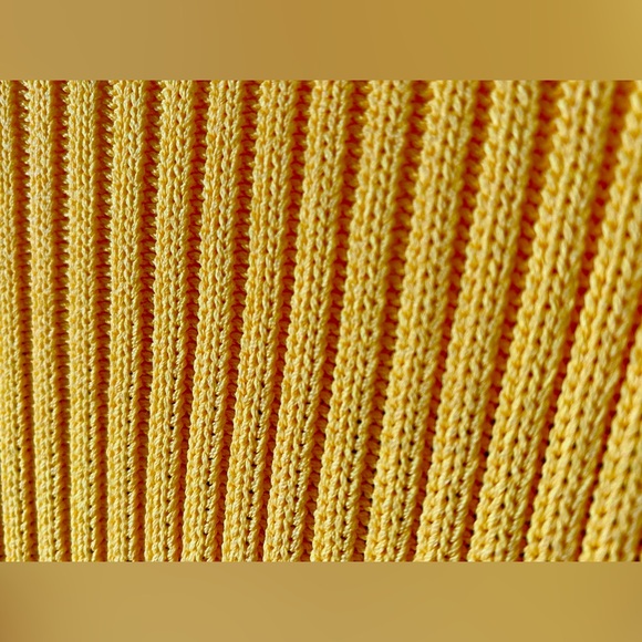 NWT Zara yellow knit long top/short dress low back knit with black ribbon detail - Picture 10 of 15